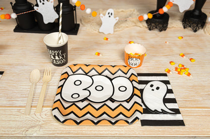 "BOO" Shaped Dessert Plates