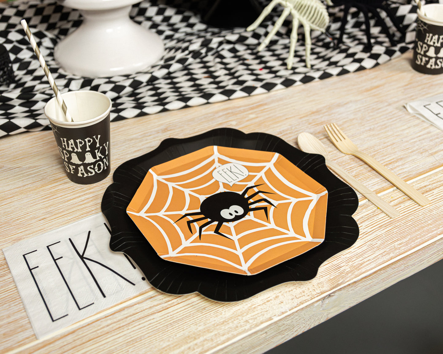 "EEK" Spider Dessert Plates