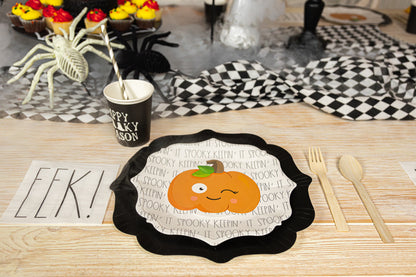 "Spooky" Pumpkin Dessert Plates