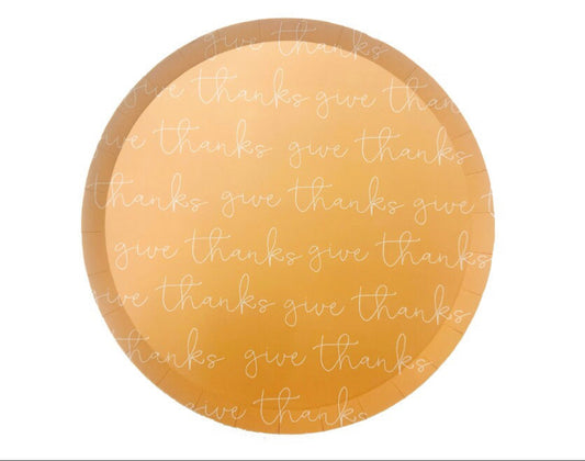 Give Thanks Round Dinner Plates